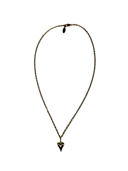 goldene Edelstahl Halskette mit goldenem Herz Anhänger